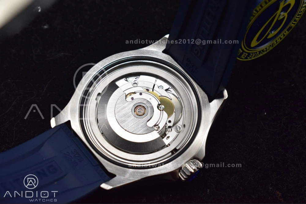 SuperOcean Automatic 42 SS BLSF 1:1 Best Edition Blue Dial on Blue Rubber Strap A Lightweight 1168