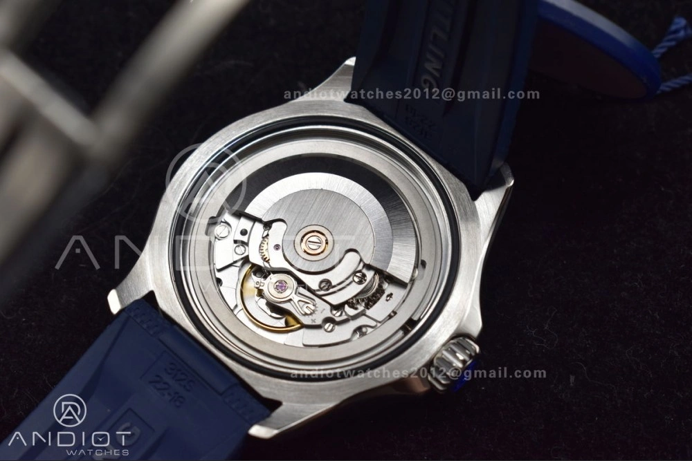 SuperOcean Automatic 42 SS BLSF 1:1 Best Edition Blue Dial on Blue Rubber Strap A Lightweight 1168