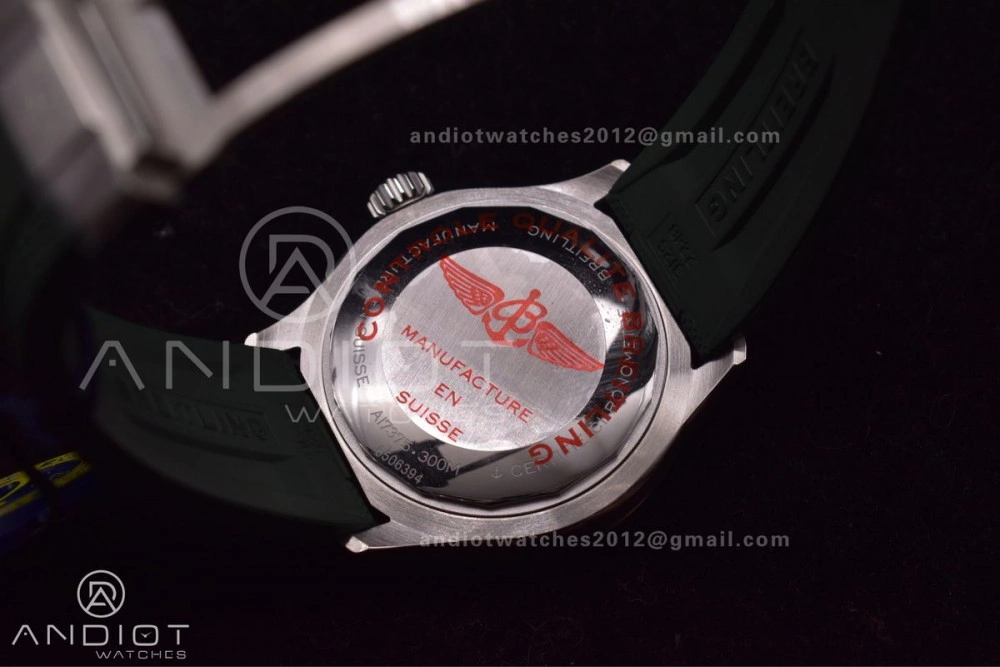 SuperOcean Automatic 42 SS BLSF 1:1 Best Edition Orange Dial on Green Rubber Strap A EasyCare 195