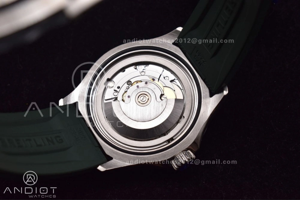 SuperOcean Automatic 42 SS BLSF 1:1 Best Edition Orange Dial on Green Rubber Strap A EasyCare 195