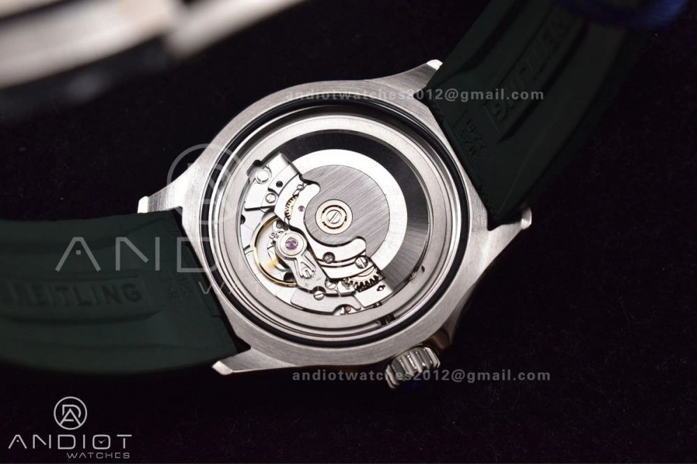 SuperOcean Automatic 42 SS BLSF 1:1 Best Edition Orange Dial on Green Rubber Strap A EasyCare 195