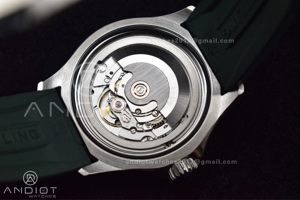 SuperOcean Automatic 42 SS BLSF 1:1 Best Edition Orange Dial on Green Rubber Strap A EasyCare 195