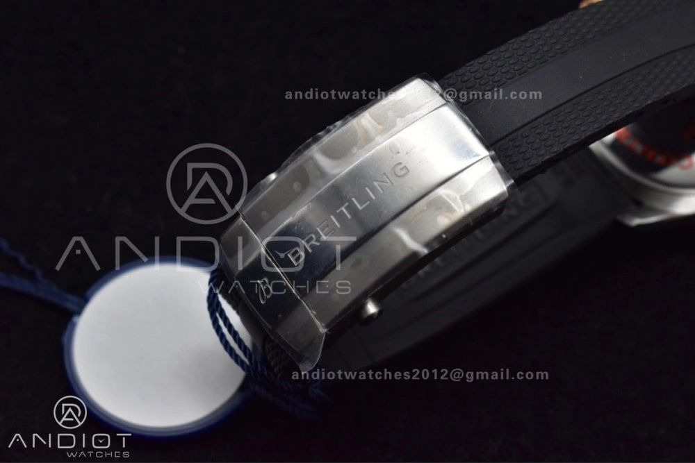 SuperOcean Automatic 42 SS RG BLSF 1:1 Best Edition Black Dial on Black Rubber Strap A Minimalist 197