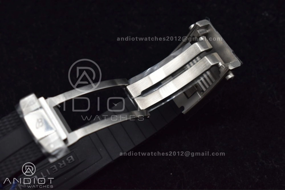 SuperOcean Automatic 42 SS RG BLSF 1:1 Best Edition Black Dial on Black Rubber Strap A Minimalist 197