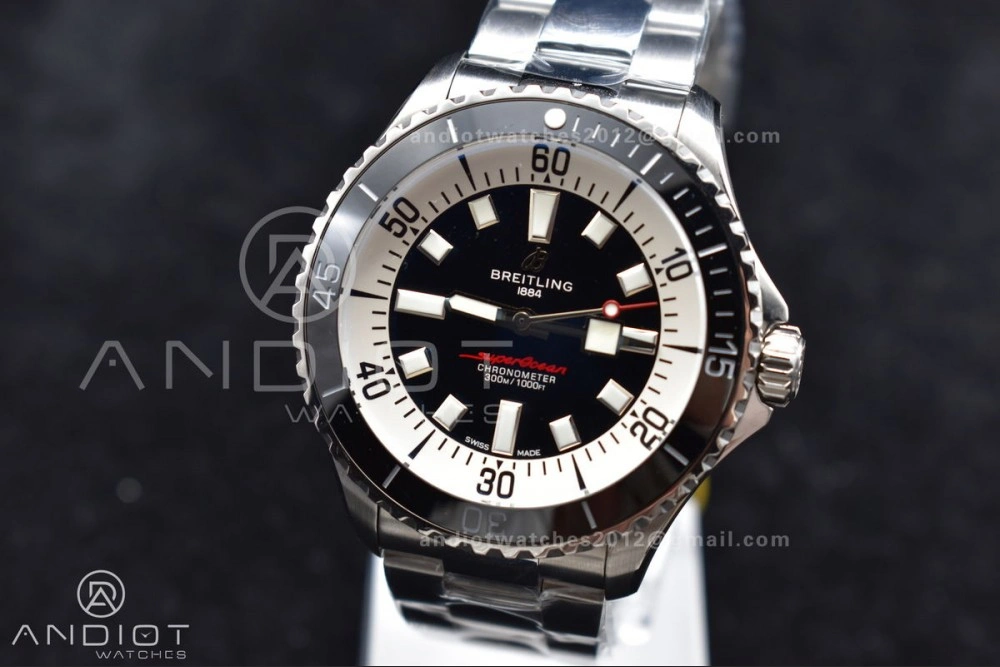 SuperOcean Automatic 44 TF 1:1 Best Edition Black White Dial on SS Bracelet A Seasonal 177