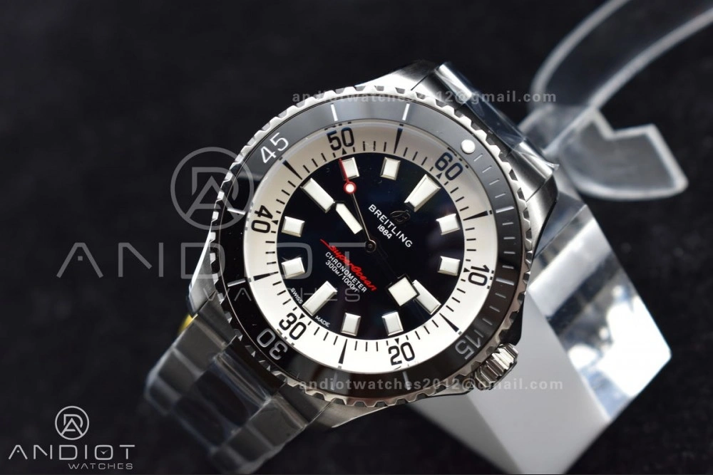 SuperOcean Automatic 44 TF 1:1 Best Edition Black White Dial on SS Bracelet A SunProtective 475