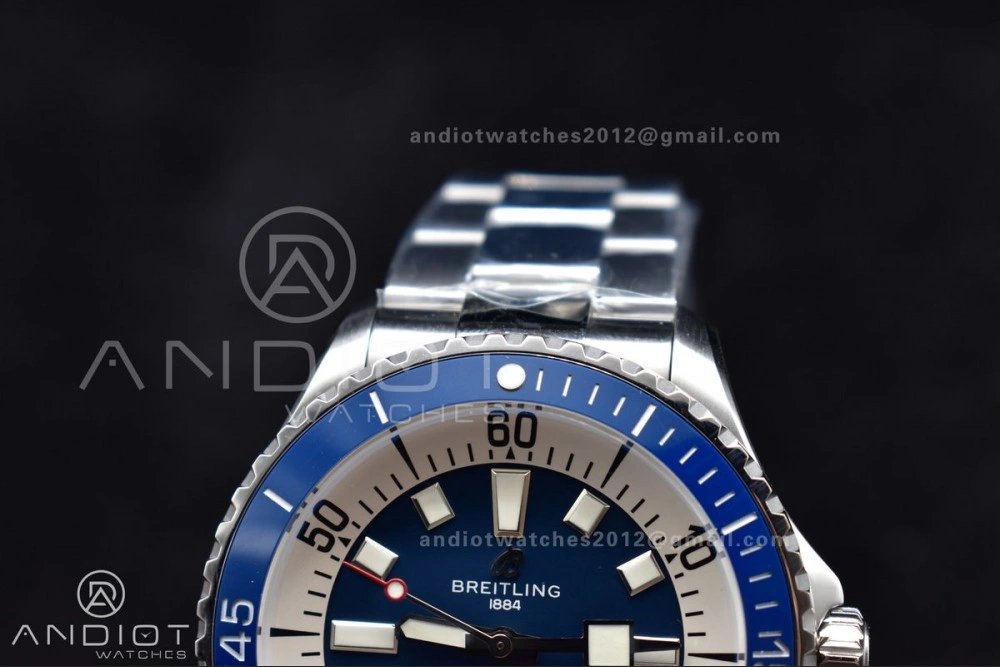 Refined SuperOcean Automatic 44 TF 1:1 Best Edition Blue Ceramic Bezel Blue White Dial on SS Bracelet A 482