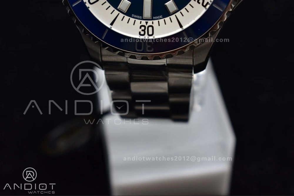 Refined SuperOcean Automatic 44 TF 1:1 Best Edition Blue Ceramic Bezel Blue White Dial on SS Bracelet A 482