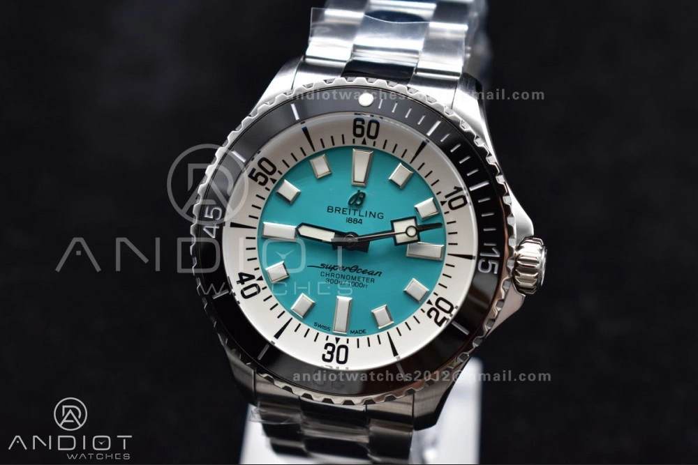 ModernLook SuperOcean Automatic 44 TF 1:1 Best Edition Tiffany Blue Dial on SS Bracelet A 229