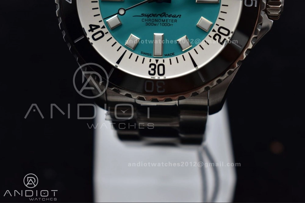 ModernLook SuperOcean Automatic 44 TF 1:1 Best Edition Tiffany Blue Dial on SS Bracelet A 229