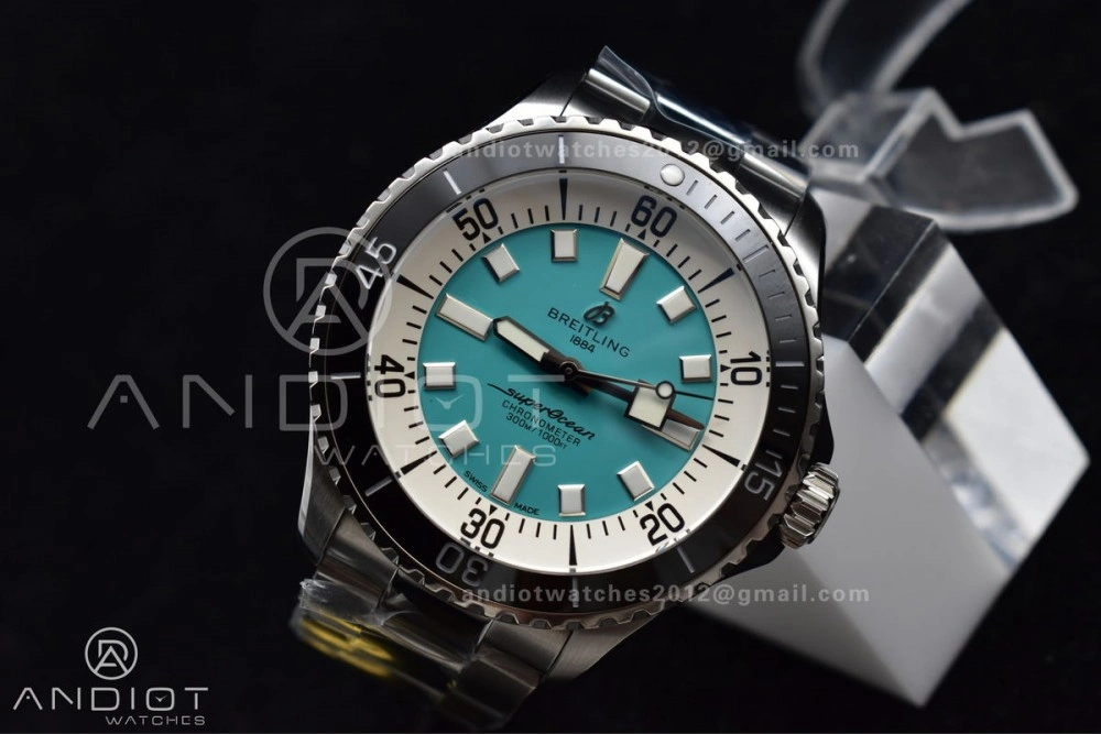 ModernLook SuperOcean Automatic 44 TF 1:1 Best Edition Tiffany Blue Dial on SS Bracelet A 229