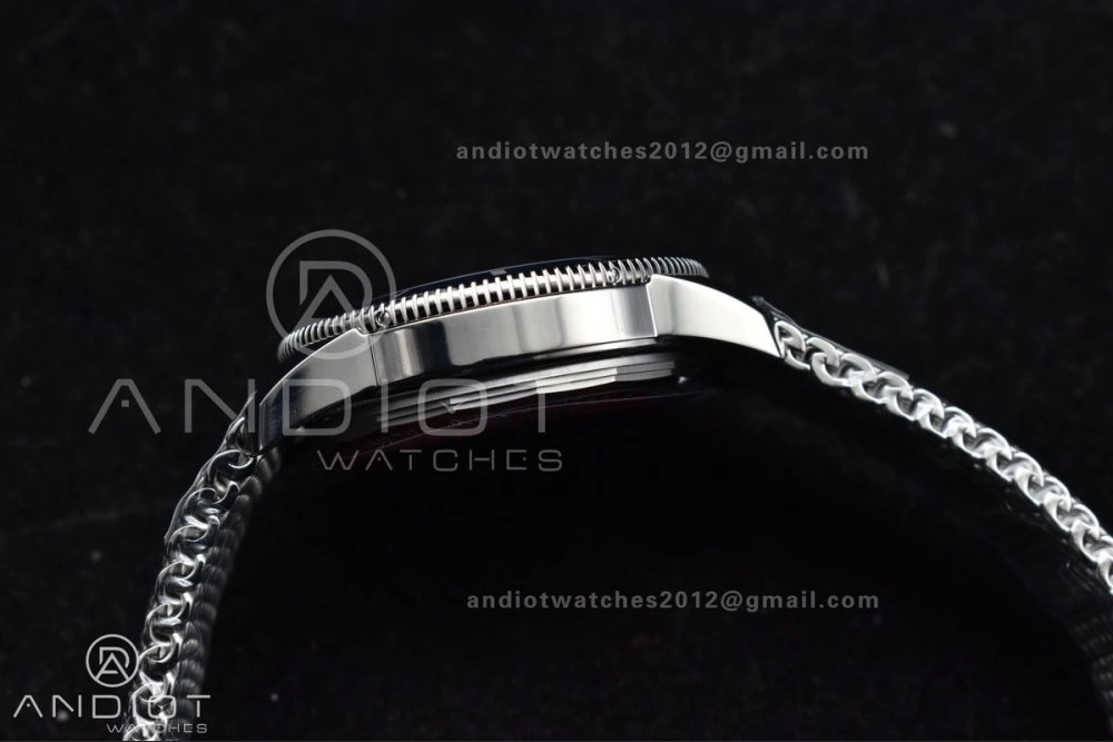 Sophisticated SuperOcean Heritage II BLSF 42mm SS Blue Dial Blue Ceramic Bezel on SS Mesh Bracelet A 1169