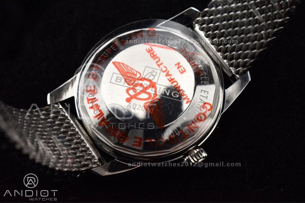Sophisticated SuperOcean Heritage II BLSF 42mm SS Blue Dial Blue Ceramic Bezel on SS Mesh Bracelet A 1169