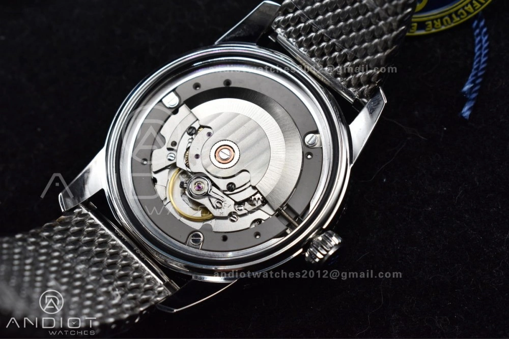 TimelessDesign SuperOcean Heritage II BLSF 42mm SS White Dial Blue Ceramic Bezel on SS Mesh Bracelet A 207