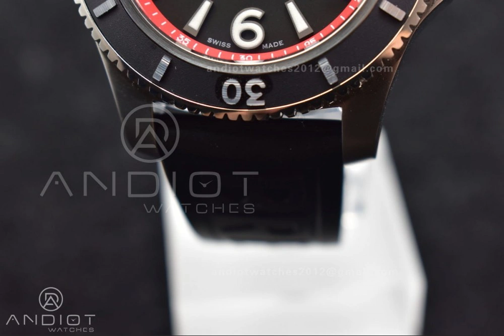 Superocean Automatic 44 BLSF 1:1 Best Edition Black Dial And Bezel With Orange Rehaut On Black Rubber Strap A EyeCatching 198
