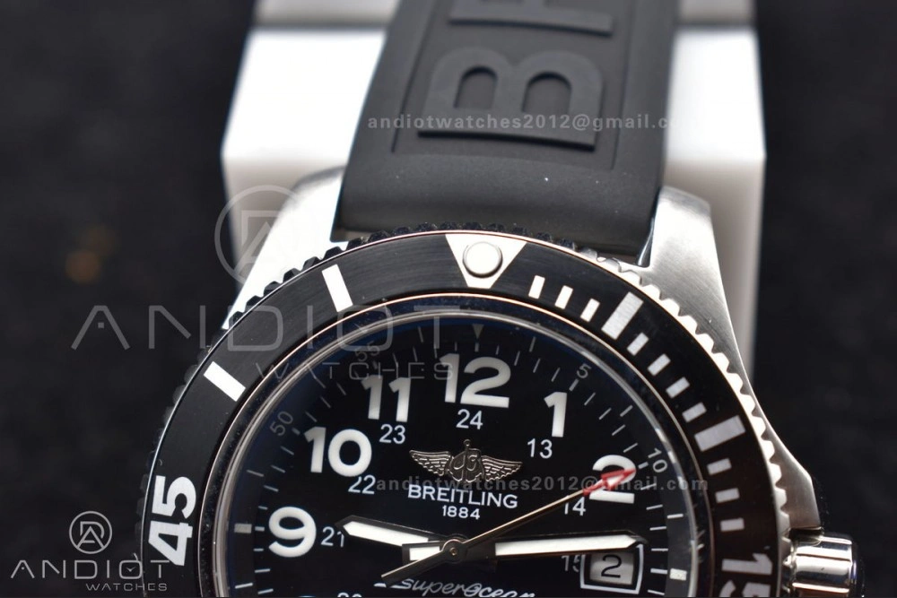 Packable Superocean Automatic 44 TF 1:1 Best Edition Black Dial Black Bezel On Black Rubber Strap A 1167
