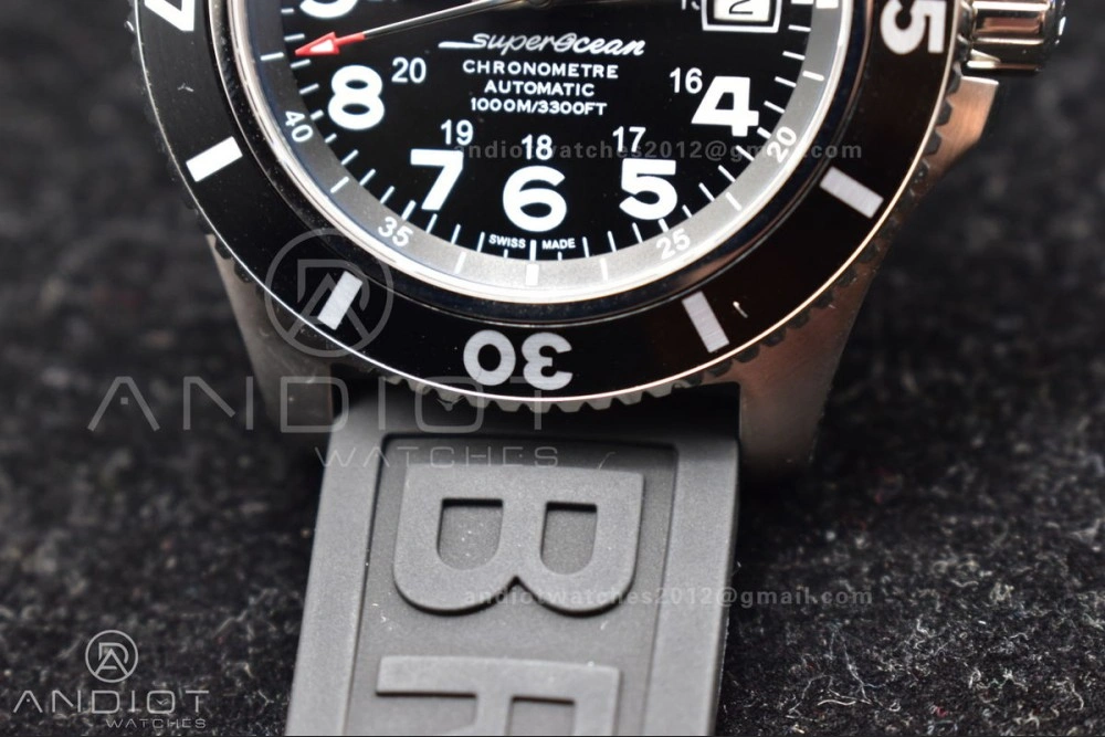 Packable Superocean Automatic 44 TF 1:1 Best Edition Black Dial Black Bezel On Black Rubber Strap A 1167