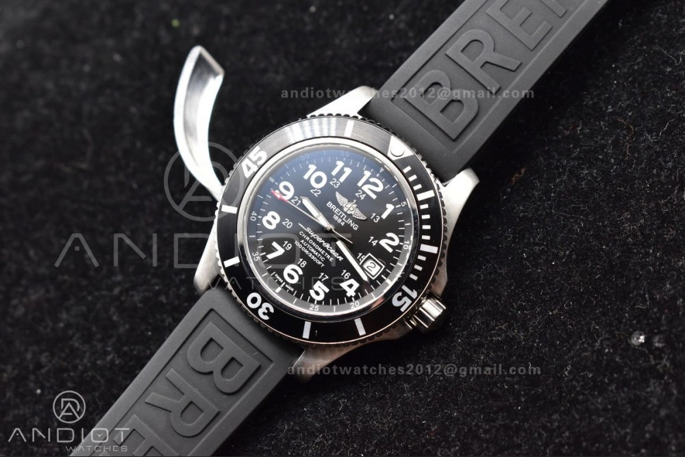 Packable Superocean Automatic 44 TF 1:1 Best Edition Black Dial Black Bezel On Black Rubber Strap A 1167