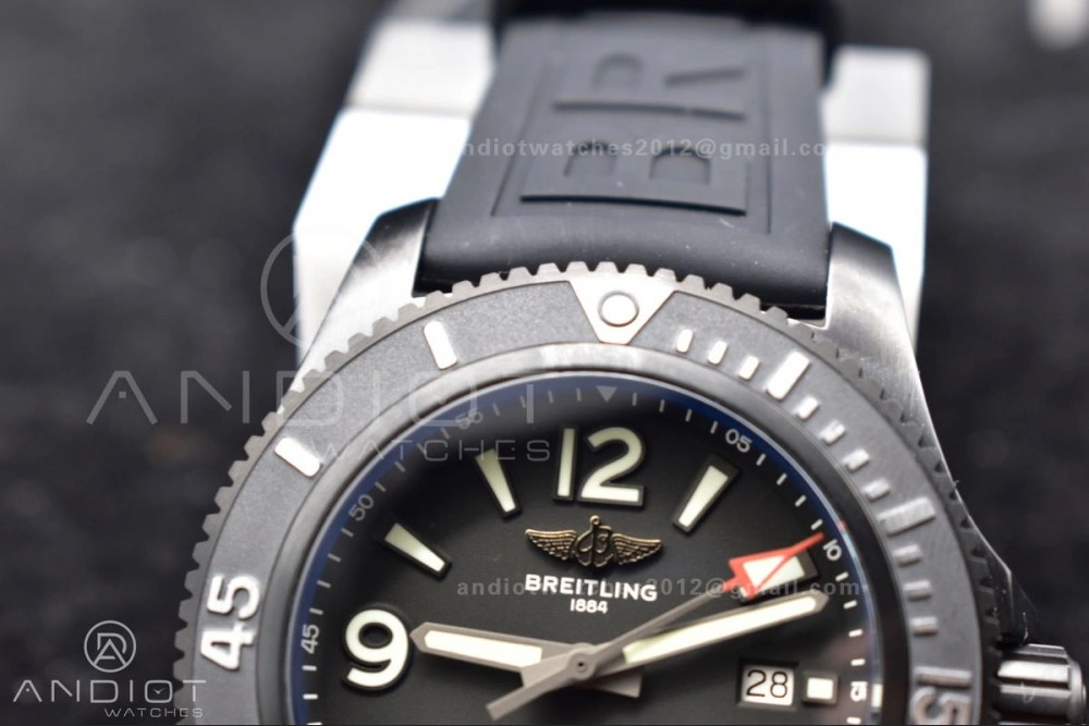 BestValue Superocean Automatic 44 TF 1:1 Best Edition Black Dial Black Bezel On Black Rubber Strap A 1171