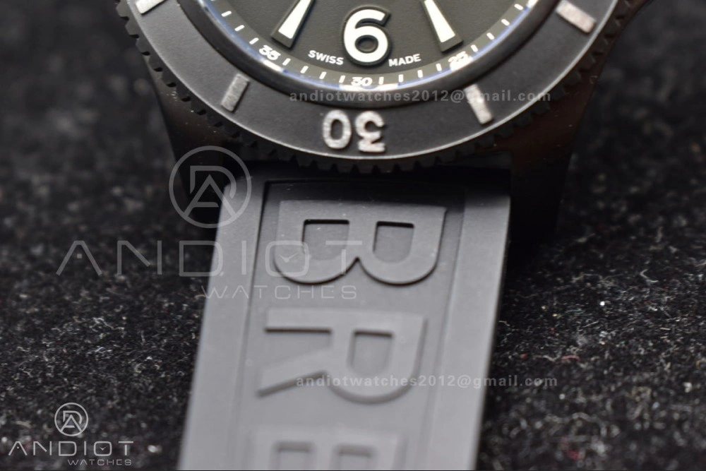 BestValue Superocean Automatic 44 TF 1:1 Best Edition Black Dial Black Bezel On Black Rubber Strap A 1171