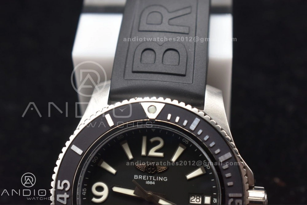 Durable Superocean Automatic 44 TF 1:1 Best Edition Black Dial Black Bezel On Black Rubber Strap A 467