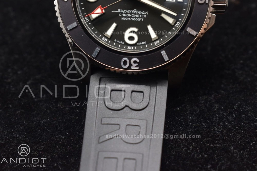 Durable Superocean Automatic 44 TF 1:1 Best Edition Black Dial Black Bezel On Black Rubber Strap A 467
