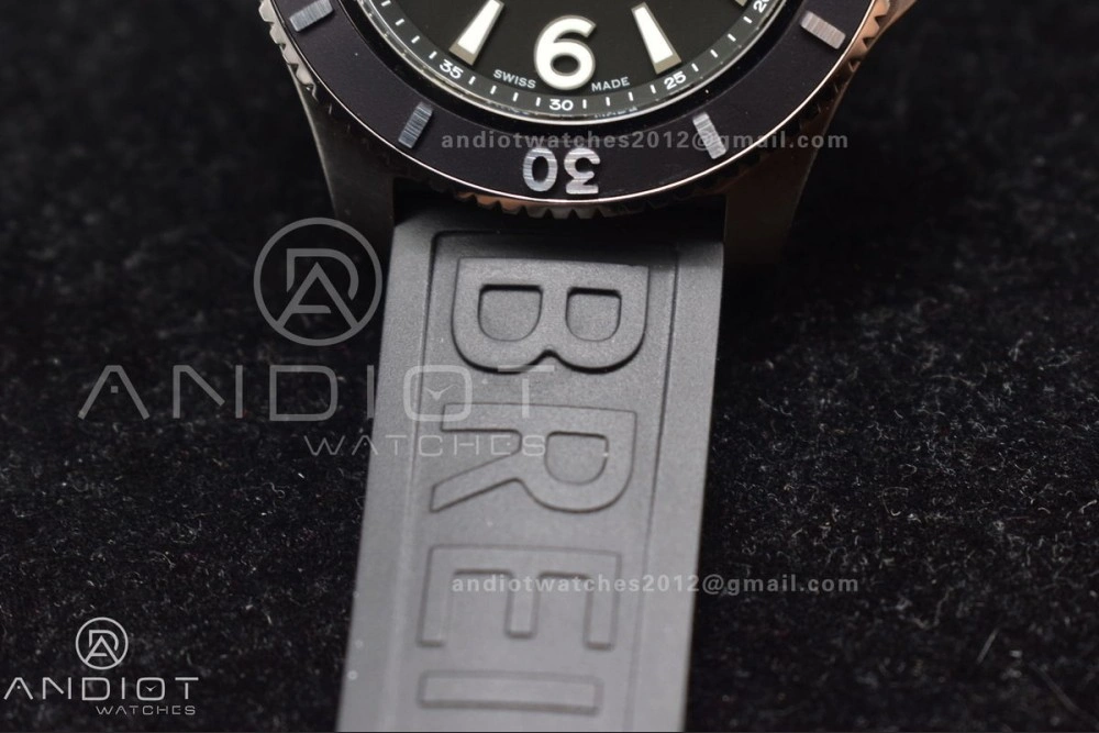 Durable Superocean Automatic 44 TF 1:1 Best Edition Black Dial Black Bezel On Black Rubber Strap A 467