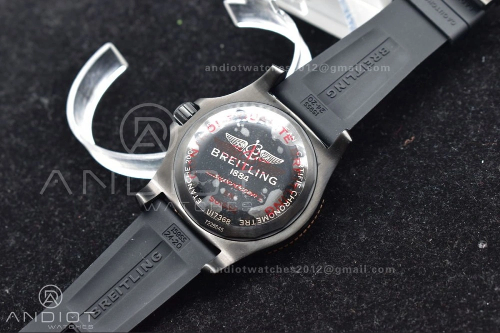 Lightweight Superocean Automatic 44 TF 1:1 Best Edition Black Dial Black Bezel on Black Rubber Strap A 200