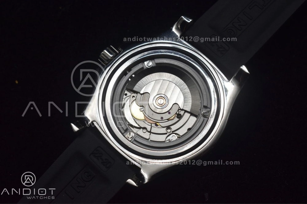 Unisex Superocean Automatic 44 TF 1:1 Best Edition Black Dial and Bezel with Yellow Rehaut On Black Rubber Strap A 471
