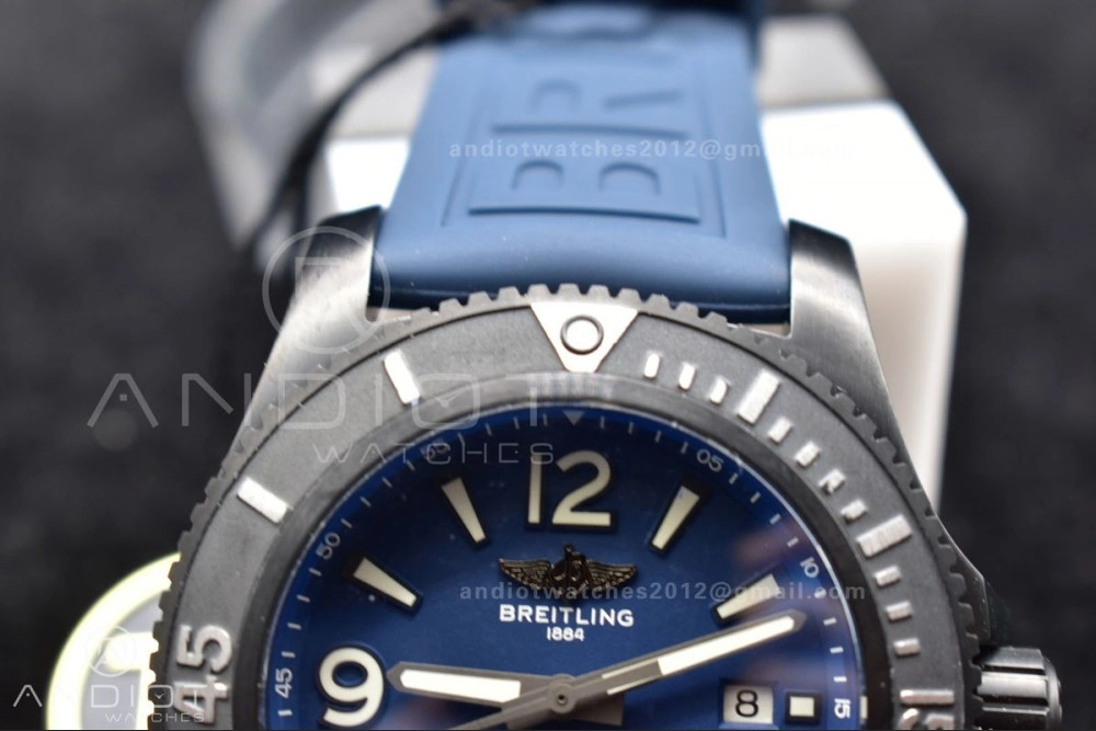 Superocean Automatic 44 TF 1:1 Best Edition Blue Dial Black Bezel On Black Rubber Strap A Tailored 205
