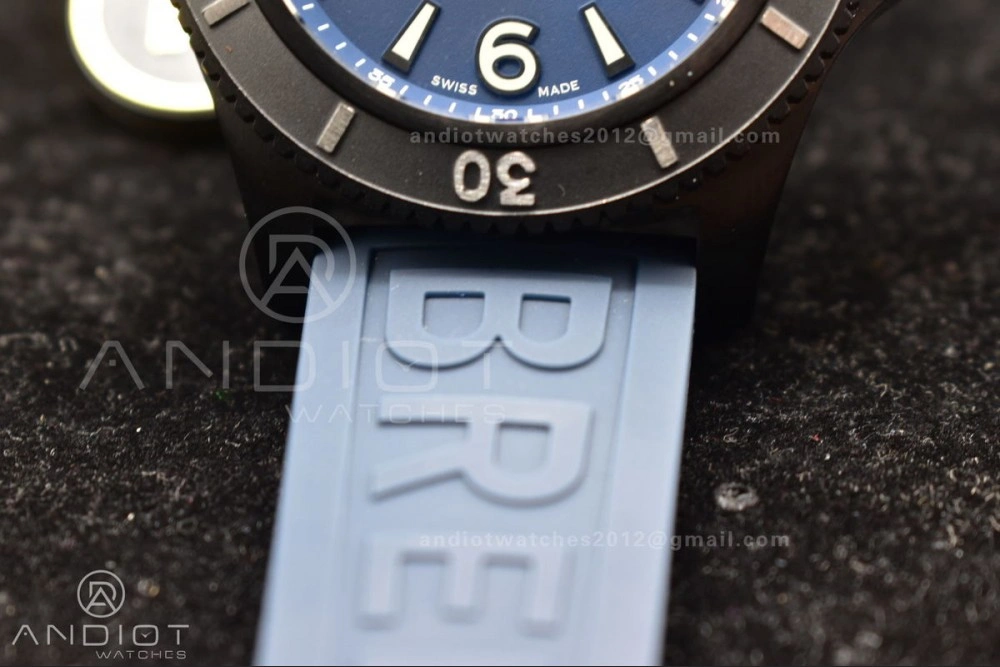 Superocean Automatic 44 TF 1:1 Best Edition Blue Dial Black Bezel On Black Rubber Strap A Tailored 205