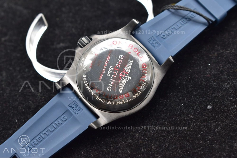 Superocean Automatic 44 TF 1:1 Best Edition Blue Dial Black Bezel On Black Rubber Strap A Tailored 205