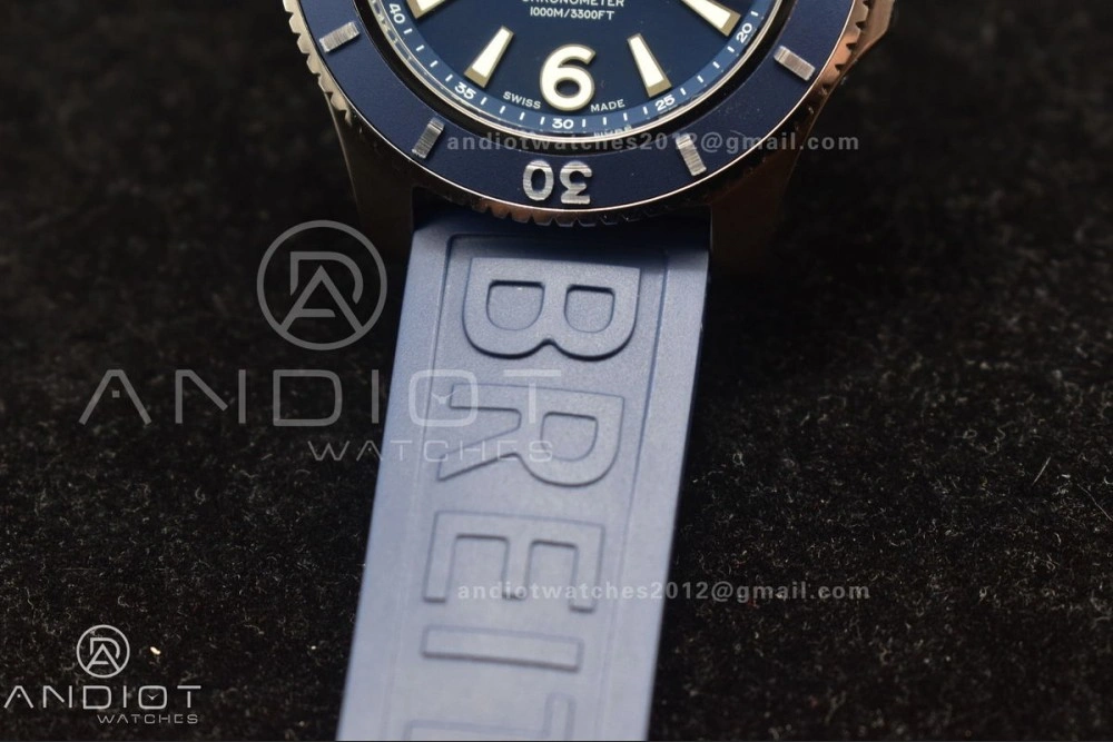 Superocean Automatic 44 TF 1:1 Best Edition Blue Dial Black Bezel On Black Rubber Strap A Versatile 188