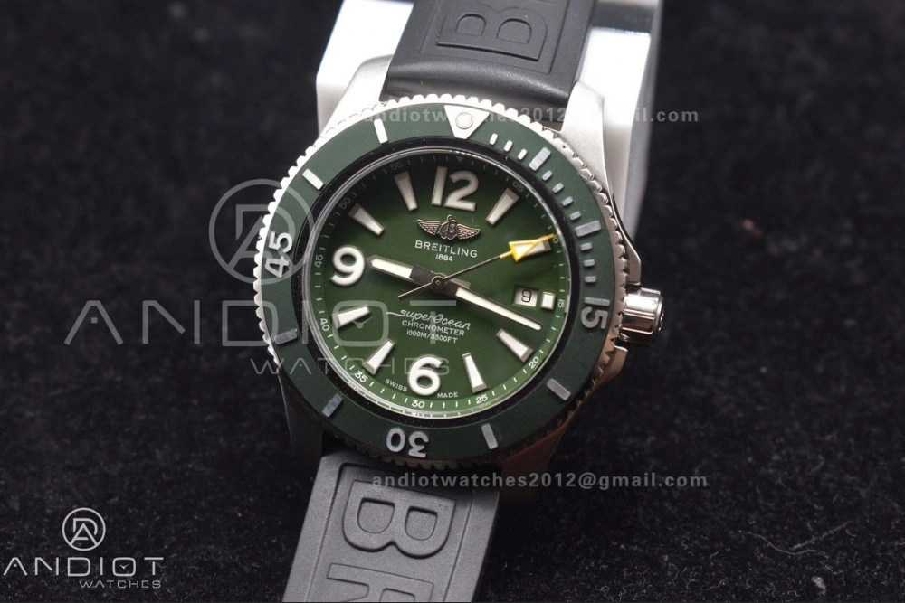 SoftTouch Superocean Automatic 44 TF 1:1 Best Edition Dark Green Dial Black Bezel On Black Rubber Strap A 477