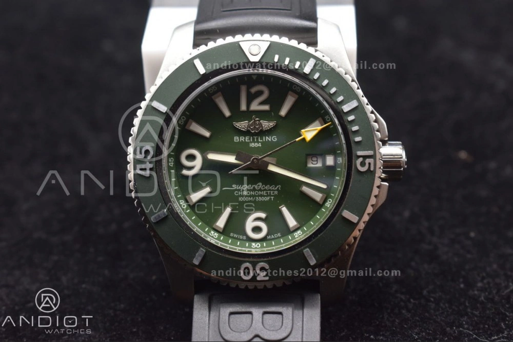 SoftTouch Superocean Automatic 44 TF 1:1 Best Edition Dark Green Dial Black Bezel On Black Rubber Strap A 477