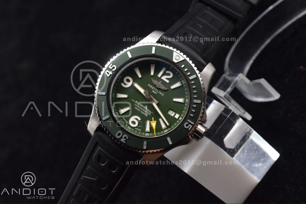 SoftTouch Superocean Automatic 44 TF 1:1 Best Edition Dark Green Dial Black Bezel On Black Rubber Strap A 477
