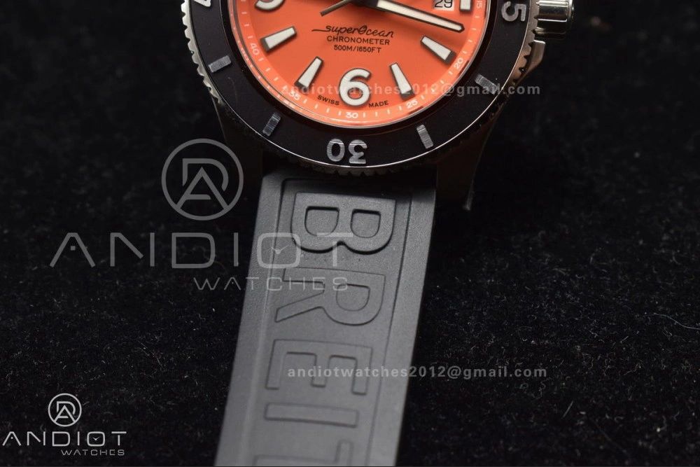 SoftTouch Superocean Automatic 44 TF 1:1 Best Edition Orange Dial Black Bezel On Black Rubber Strap A 159