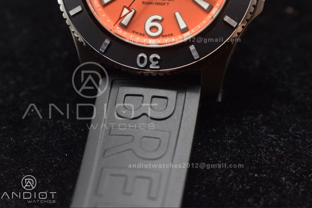 SoftTouch Superocean Automatic 44 TF 1:1 Best Edition Orange Dial Black Bezel On Black Rubber Strap A 159