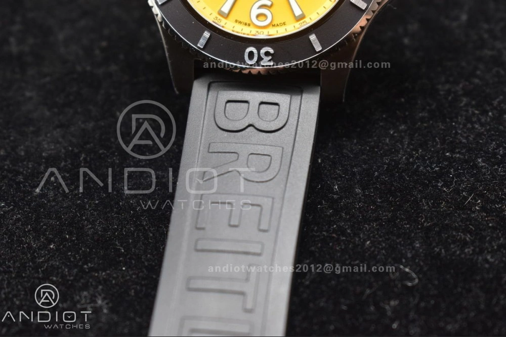 BestValue Superocean Automatic 44 TF 1:1 Best Edition Yellow Dial Black Bezel on Black Rubber Strap A 479