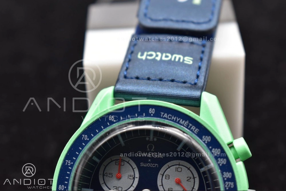 Swatch x Omega Bioceramic Moonwatch Mission to Earth on Nylon Strap Quartz Durable 1181