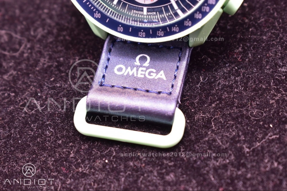Swatch x Omega Bioceramic Moonwatch Mission to Earth on Nylon Strap Quartz Durable 1181
