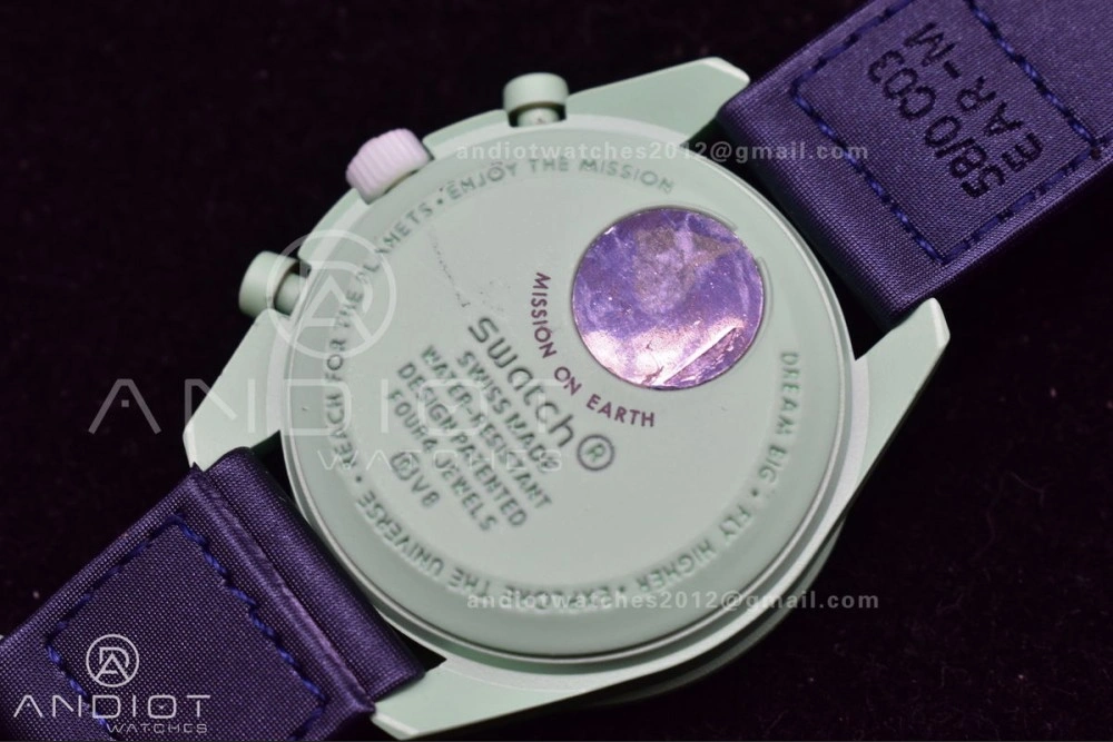 Swatch x Omega Bioceramic Moonwatch Mission to Earth on Nylon Strap Quartz Durable 1181
