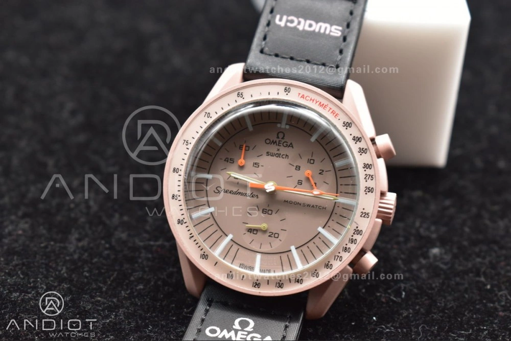 Reliable Swatch x Omega Bioceramic Moonwatch Mission to Jupiter on Nylon Strap Quartz 92