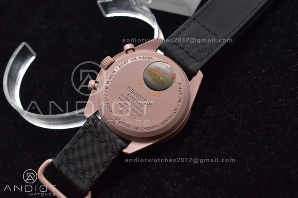 Reliable Swatch x Omega Bioceramic Moonwatch Mission to Jupiter on Nylon Strap Quartz 92