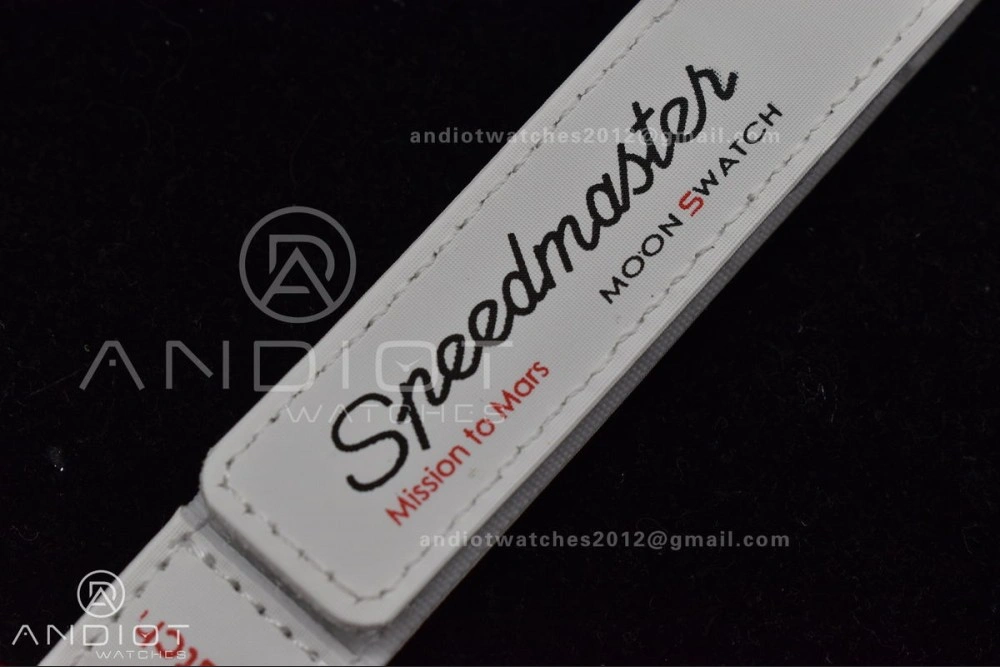 Timeless Swatch x Omega Bioceramic Moonwatch Mission to Mars on Nylon Strap Quartz 1177