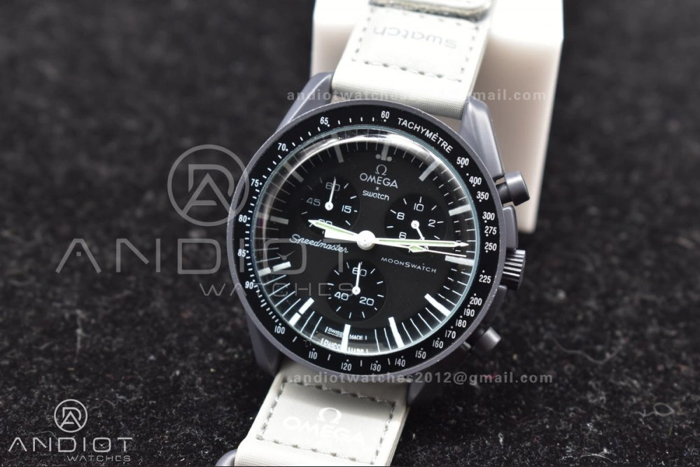 Swatch x Omega Bioceramic Moonwatch Mission to Mercury on Nylon Strap Quartz Bold 93