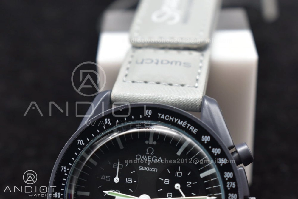 Swatch x Omega Bioceramic Moonwatch Mission to Mercury on Nylon Strap Quartz Durable 1180