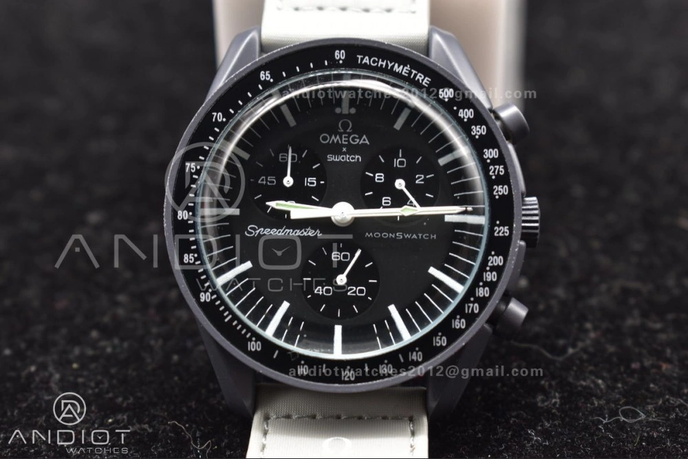 Swatch x Omega Bioceramic Moonwatch Mission to Mercury on Nylon Strap Quartz Durable 1180