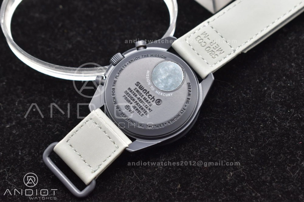 Swatch x Omega Bioceramic Moonwatch Mission to Mercury on Nylon Strap Quartz Durable 1180