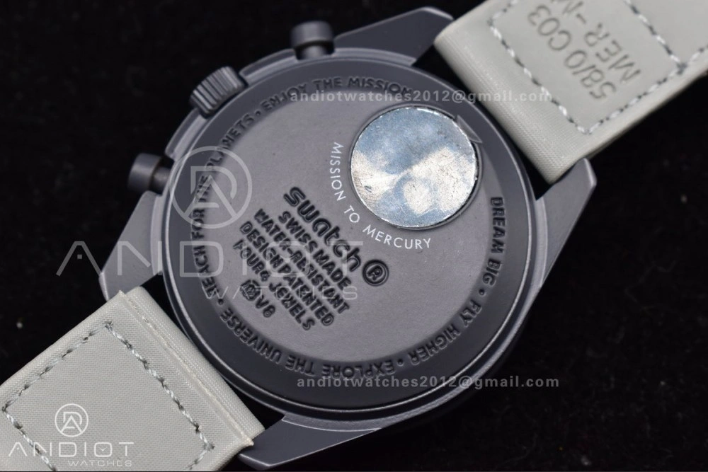 Swatch x Omega Bioceramic Moonwatch Mission to Mercury on Nylon Strap Quartz Durable 1180